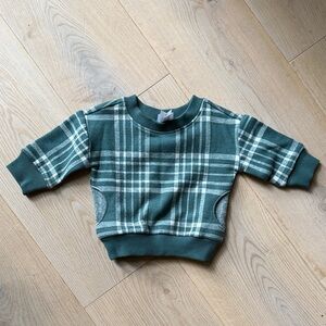 Hanna Andersson Green Plaid Baby Sweatshirt